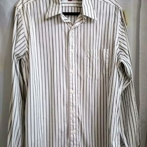 NORDSTROM MENS MEDIUM STRIPED DRESS SHIRT